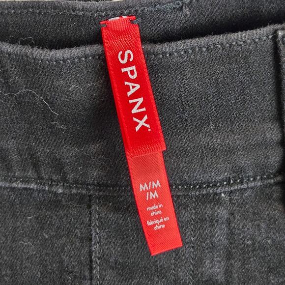 Spanx Ankle Skinny Pull On Denim Jeans Tummy Control Black Grunge Emo Medium - Picture 3 of 7